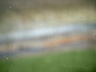 Rain drops on the window.